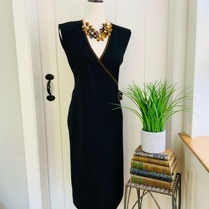 LAUREN RALPH LAUREN Black Sleeveless Buckle Dress